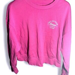 Old Navy SoComfy Hot Pink Get Outside Leisure League Graphic Sweatshirt L